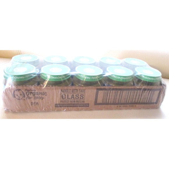 Gerber Organic Baby Food Peas 12 Pack 2.5 oz Jars Sealed New - Picture 2 of 4
